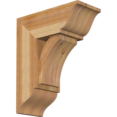 Thorton Traditional Rough Sawn Bracket W/ Offset Brace, Western Red Cedar, 8W X 18D X 22H